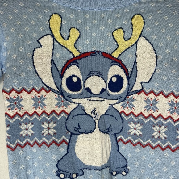Disney Youth Unisex "Stitch" Lilo and Stitch Winter Christmas Sweater Size 7/8 - Picture 2 of 7